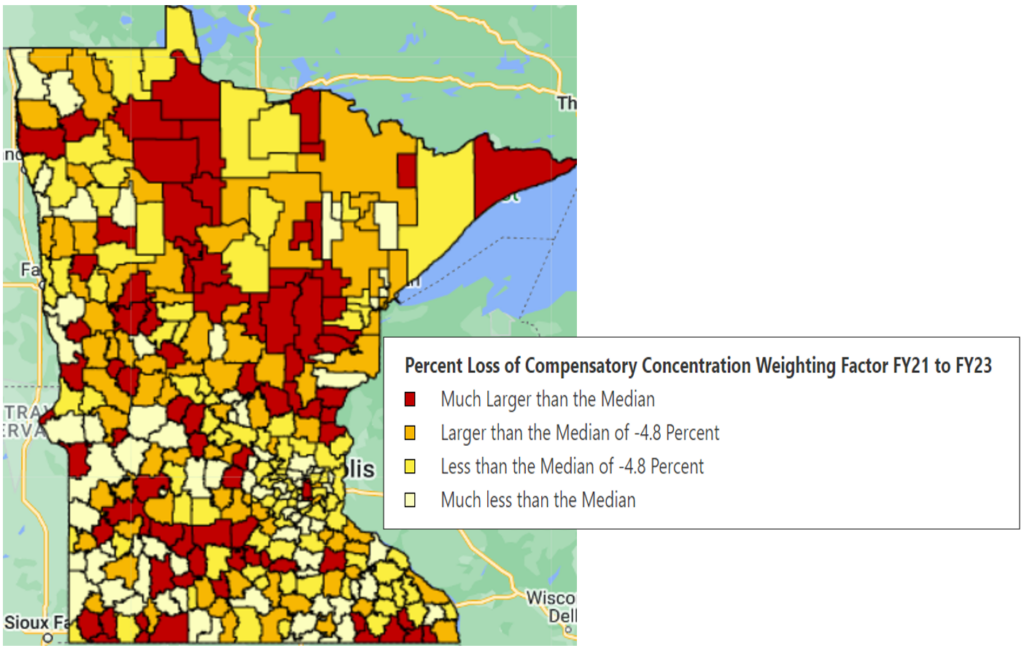 Percent Loss of Compensatory Concentration Weighting Factor FY21-23